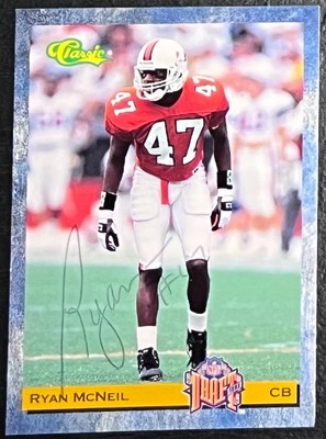 1993 Classic Draft Football #86 RC Ryan McNeil Detroit Lions Autographed Card