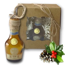 D.O.M. B&B Benedictine & Brandy liqueur Artisan Vintage Glass Bottle Ornament