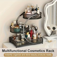 3 Tier Makeup Organizer Storage Retro Cosmetic Display Case Perfume Holder Rack