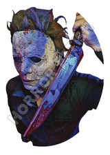 Halloween Michael Myers Portrait Horror Die Cut Waterproof Sticker