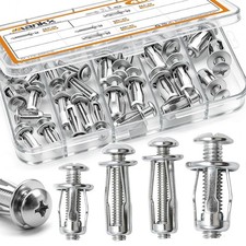 40PCS Expansion Screw Petal Nut Kit M4 M5 M6 Hollow Wall Anchor Fastener