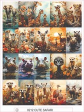 CUTE SAFARI  - COMPLETE SHEET OF 20 STICKERS