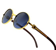 Sunglasses Aviator Oval Gold Metal Buffs Cholo Outdoor Elegant 80's 90's Style