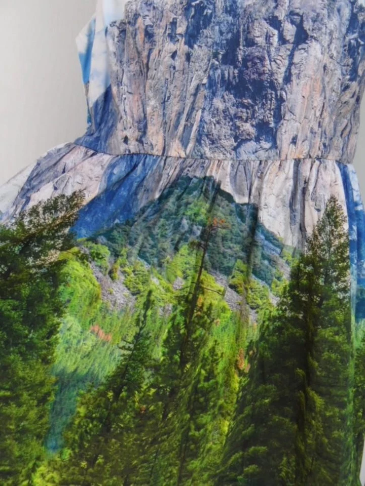 Modcloth Mountain Alpine Landscape Scene 50's Retro Style Dress 2X or XL - XXL - Image 3 of 4