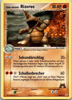 Pokémon Team Magmas Rizeros 22/95 - EX Team Magma vs. Team Aqua - Deutsch 2004