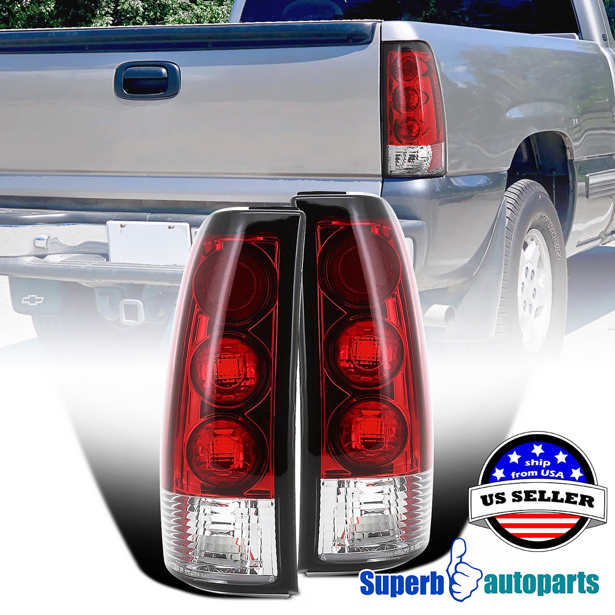 Tail Lights For 1999-2002 Chevy Silverado GMC Sierra 1500 2500 Rear Brake Lamps - Foto 10