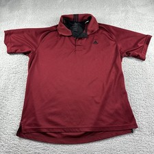 Adidas Performance Polo Shirt Mens Medium Burgundy Red Collar Embroidered Logo