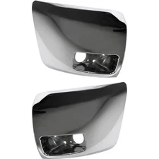 Bumper End Caps Set For 07-13 Chevy Silverado 1500 with Fog Light Hole Chrome