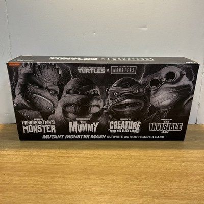 TMNT X Universal Monsters Mutant Monster Mash Black and White Turtles 4 Pk NECA