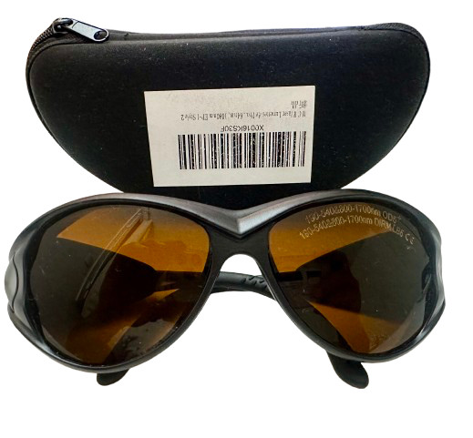 Lunettes de protection laser OD5+ à double filtre spectral pour gravure et épilation
