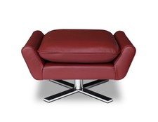 Footstool Stable Real Cowhide Bordeaux Red Wine Red Stainless Steel Base Quality