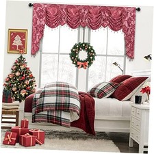 Waterfall Valances for Living Room-Luxury 81"W x 49"L Pack of 1 Burgundy