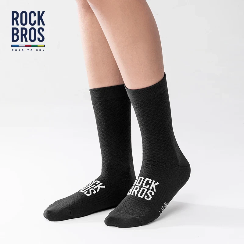 ROCKBROS Calcetines de Ciclismo Transpirables Amortiguadores Alto Elástico Calcetines Deportivos Par Foto 4 de 4