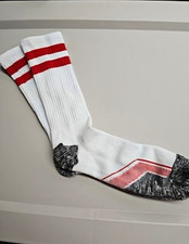 Vintage Tube Socks with Double Red Stripe and reinforced Toe New without Tags
