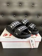 New Kappa 222 Banda Aster 1 Sandals Black White Mens Size 5