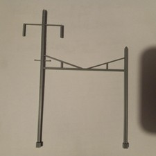 HO Scale 2 Lane version PRR Amboy Secondary Catenary Style Poles Larger(12 Pack)