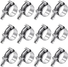 12 Pack 0.75 inch T-Bolt Hose Clamps, Stainless Steel_304 Working Range 28mm-34m