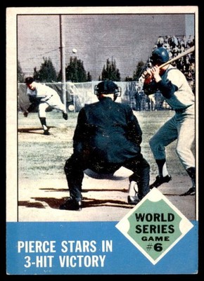 1963 Topps #147 WORLD SERIES Game 6 - Pierce Stars in 3-Hit Victory  EX-EX+