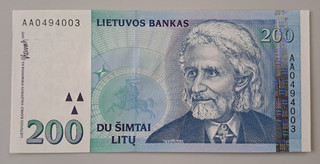Lituania 200 litu 1997 UNC ver otras ventas