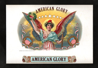 Rare Cigar Box Label AMERICAN GLORY American Lithographic Co Litho