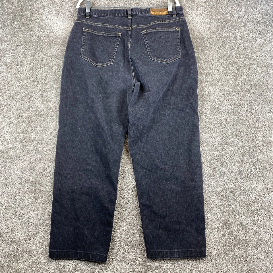 Liz Claiborne Classic Fit Straight Jeans Women's 14 Black Stretch High Rise - Image 3 of 4