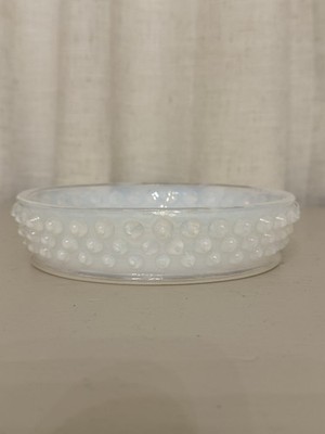 Westmoreland Opalescent Hobnail Oval Soap Dish Fire Glass Trinket Bowl
