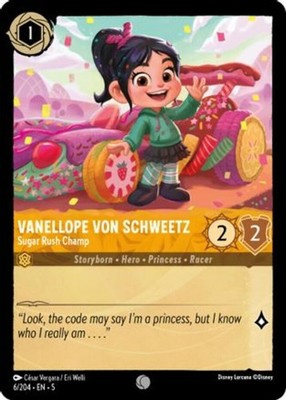 x4 Vanellope von Schweetz - Sugar Rush Champ - 6/204 - Common Lorcana DLC05 Shim