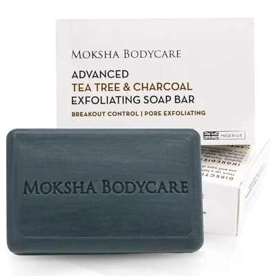 MOKSHA BODYCARE Tea Tree Oil Soap Bar - Antifungal Face & Body Wash. Organic Antibacterial Soap