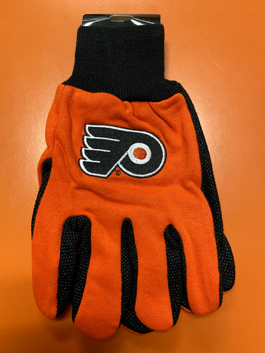Phila. Flyers Orange and Black 2-Tone Team Logo Licensed Sport Utility Gloves - Picture 2 of 2