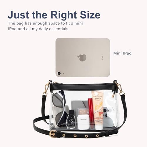 Clear Bag for Stadium Events,Clear Purses for Women,Stadium Approved Clear Bags - Bild 3 von 12