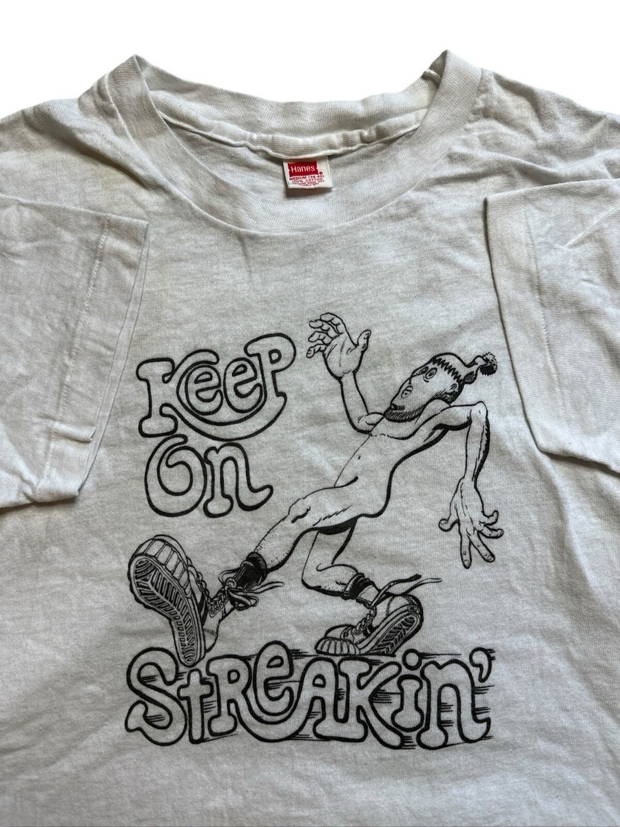 Vintage 60s R. Crumb Style Keep On Streakin Tshirt 1960s Hanes 