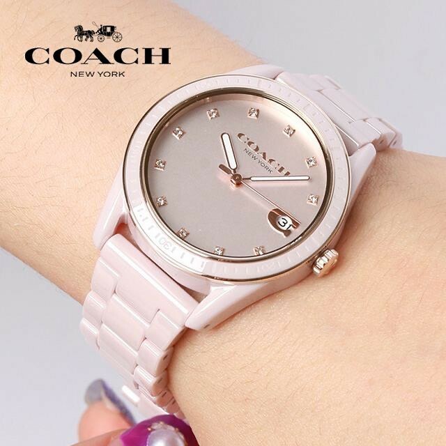 coach pink ceramic watch