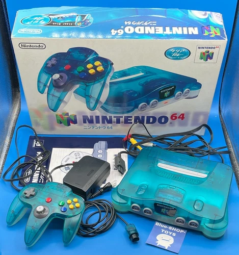Console nintendo 64 ( Clear Blue ) BOX ( good condition ) Japanese 1996