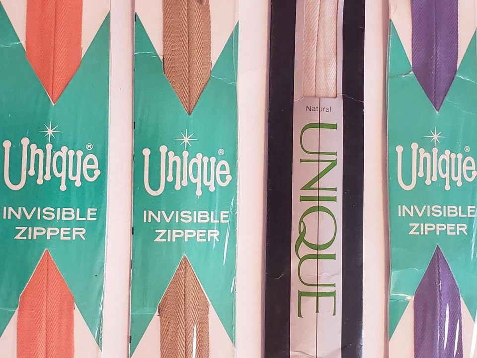 Invisible Zippers NOS Vtg Set of 4 Unique 16"-18" Pastel New Original Packages - Image 2 of 4