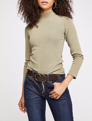 mock neck ribbed top