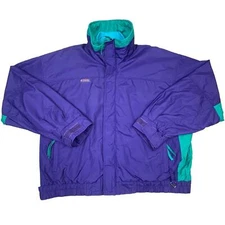 Vintage Columbia Bugaboo Jacket Ski Retro Teal and Purple Mens XL Winter coat