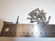 #6 x 1" Oval Head Slotted Wood Screw SS 18-8 VINTAGE MADE IN USA Qty 25