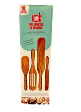 Mad Hungry Spurtle 4pc Set Acacia Premium Wood Finish Cooking Utensils Non-Stick