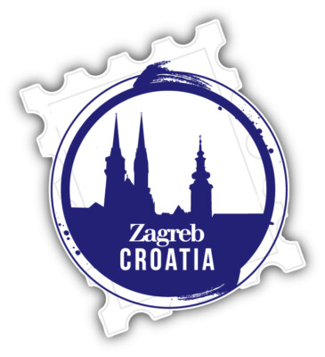 Zagreb Croatia Postmark Stamp Car Bumper Sticker Decal