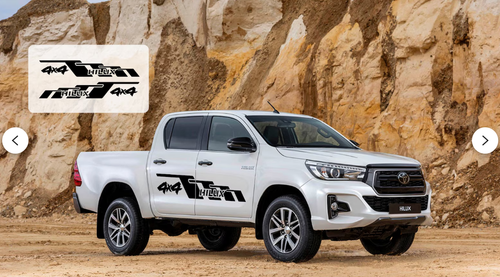 Toyota Hilux Side Stripe Graphics Rear Decals Both Sides Stickers