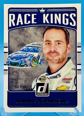 2017 Panini Donruss Jimmie Johnson Race Kings Green Foil Card # 1 SP ...