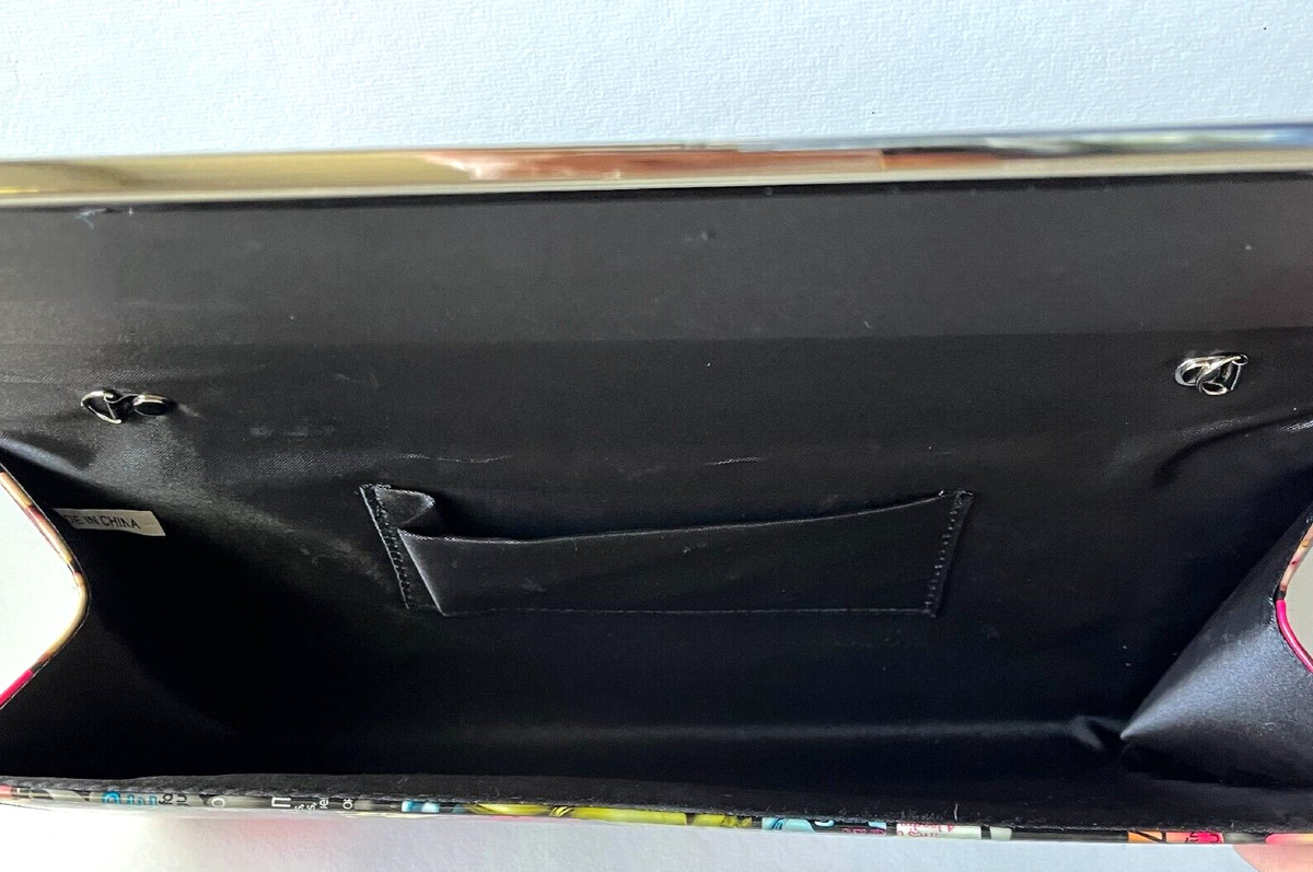 Paris Magazine Style Print Trendy Retro Multicolor Clutch Purse  