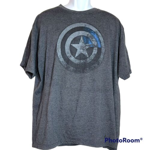 Marvel Comics Men's 2XL Gray Avengers Captain America Graphic Tee-Shirt - Picture 1 of 9