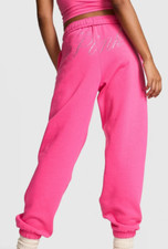 NWT Victoria s Secret PINK L LIMITED EDITION Carmine Rose BLING SWEATPANTS Large
