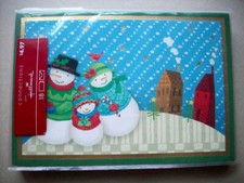 Lot of 18 glitter snowman family Hallmark modern greeting cards