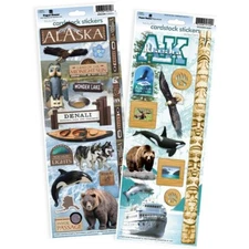 Scrapbooking Stickers Cardstock PH 13" Alaska X2 Denali Eagles Ship Orcas Bears
