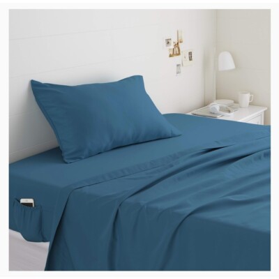 Amazon Basics Soft Microfiber Sheet Set with Elastic Pockets Twin XL Still  Water