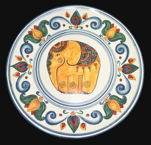 Éléphant en céramique de style chinoiserie française des