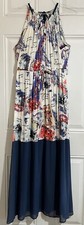 Peter Som Maxi Dress Postcard Halter Blue Resort Travel St. Barts Print Boho M