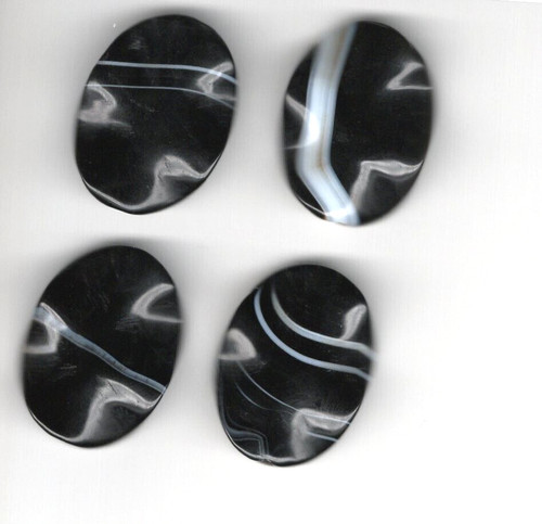 20mmx30mm Wavy Black Striped Agate Set of 4 (1) - Bild 2 von 2